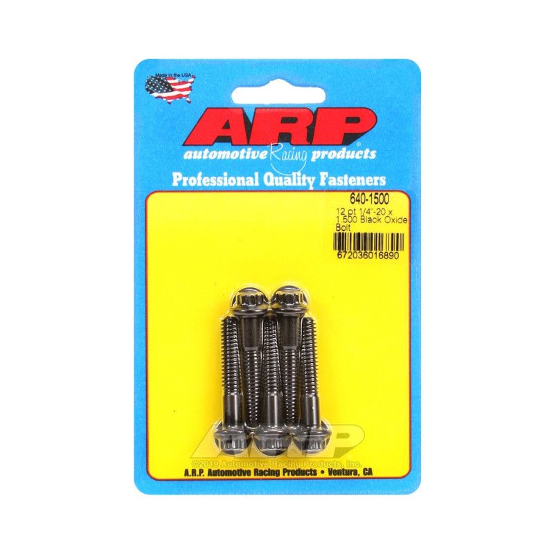 Set de șuruburi și piulițe universale ARP 1/4-20 – Black Oxyde, 12 bucăți x 5 - ARP-640-1500 - 640-1500 - 3666618193083